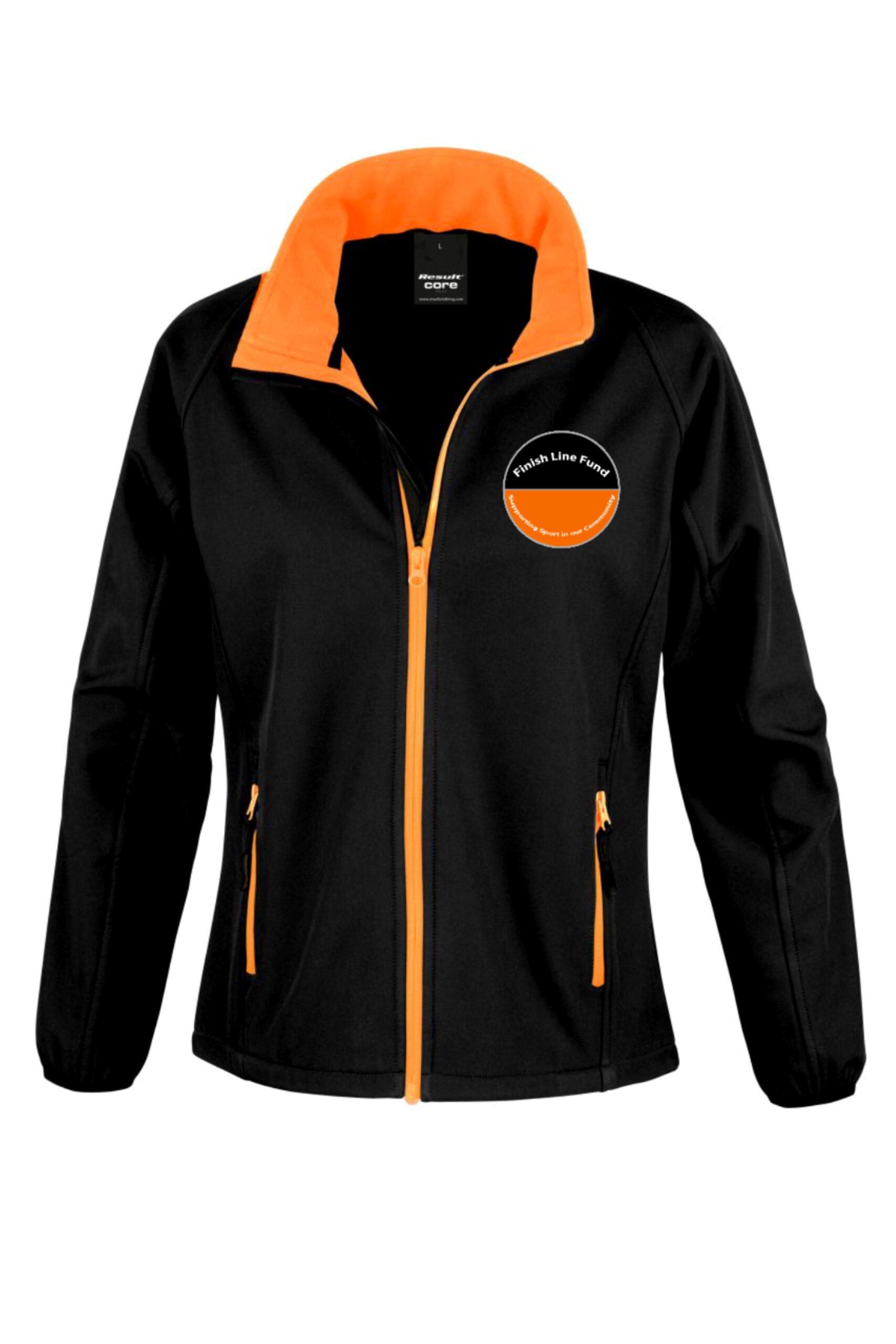 QUECHUA Black Orange Stratermic Lined Softshell Zip Outdoor Jacket